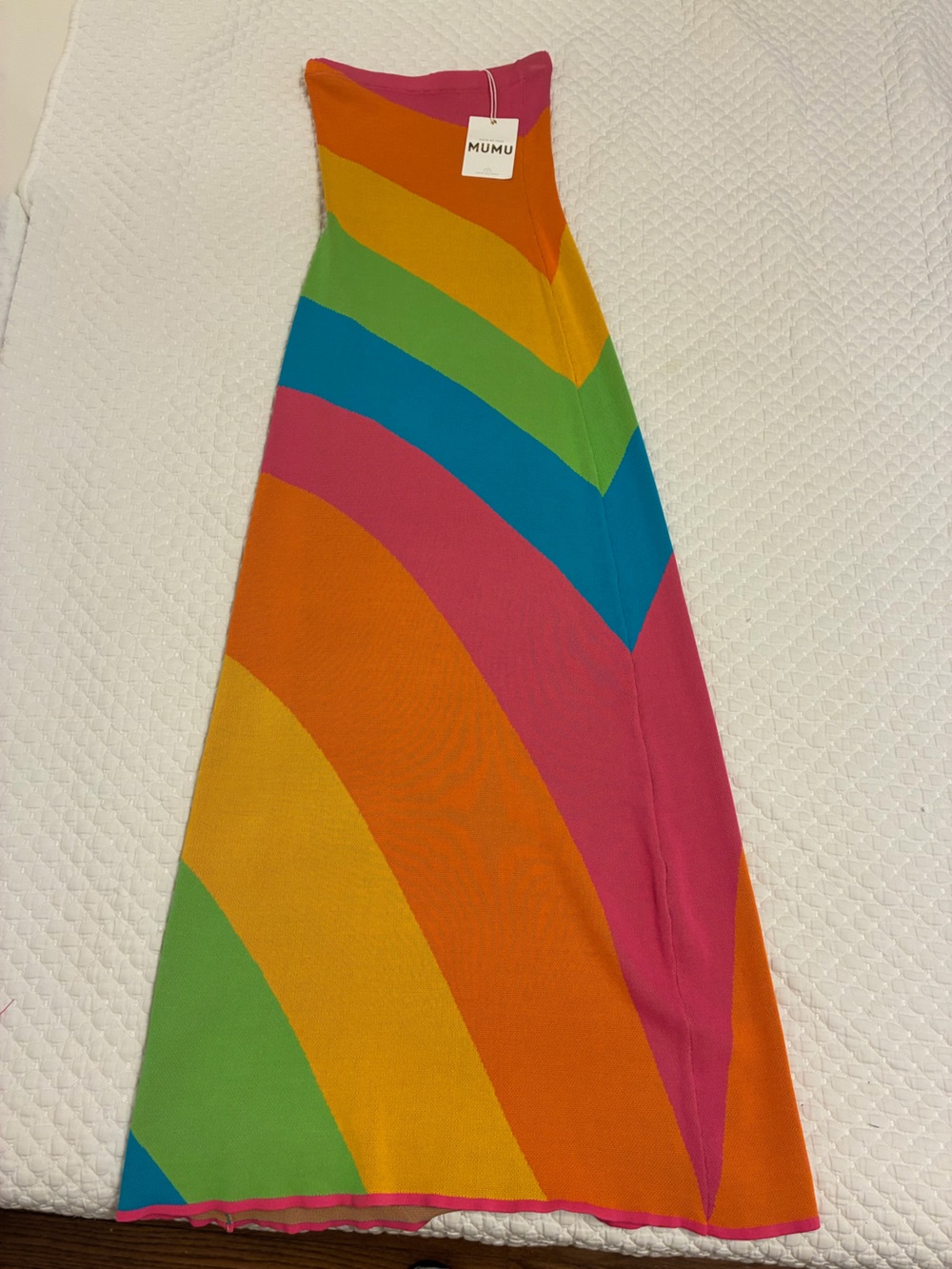 Show Me Your MuMu - Island Nights Tube Dress. XS with Tag. Rainbow Stripe Dress.